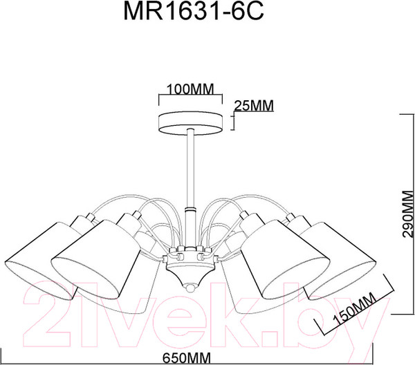 Изображение товара Люстра MyFar Amber MR1631-6C