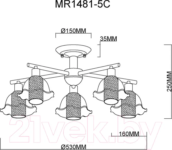 Изображение товара Люстра MyFar Lisa MR1481-5C