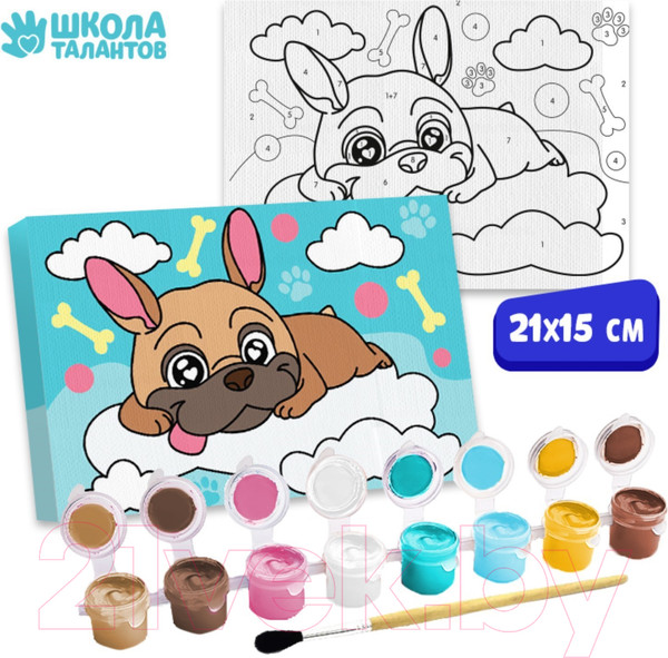 Изображение товара Картина по номерам Школа талантов Щенок на облачке / 9071315