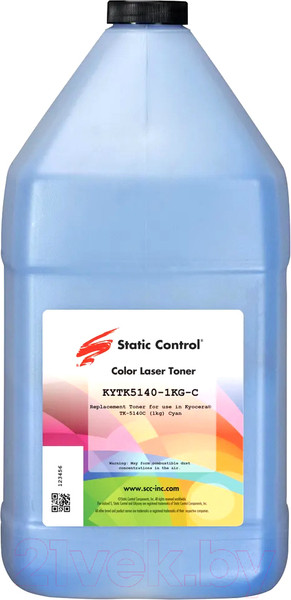 Изображение товара Тонер для принтера Static Control KYTK5140-1KG-C