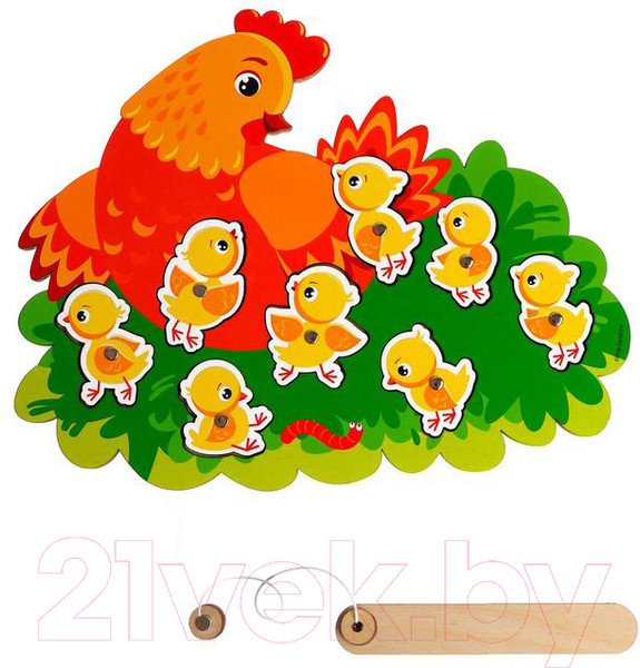 Изображение товара Развивающий игровой набор Лесная мастерская Магнитная рыбалка. Курочка с цыплятами / 4276374