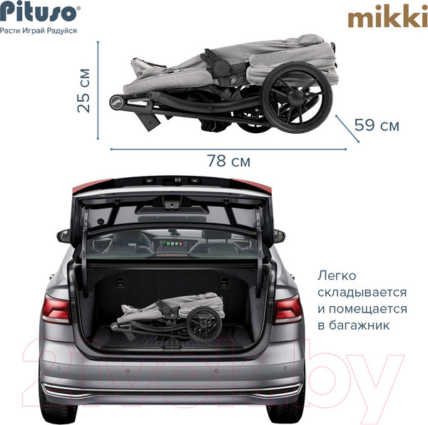 Изображение товара Детская универсальная коляска Pituso Mikki G16 (изумрудно-зеленый)