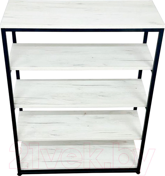 Изображение товара Стеллаж Millwood Лофт CH-5 90x30x110 (дуб белый Craft/металл черный)