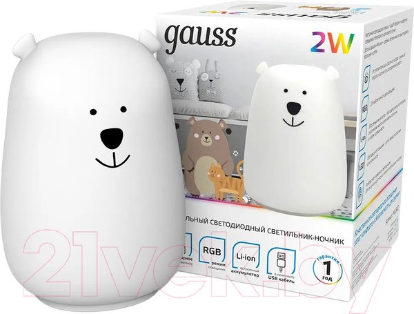 Изображение товара Ночник Gauss 2W RGB / NN302