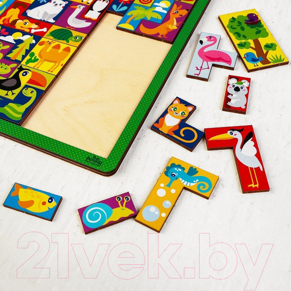 Изображение товара Развивающая игра Лесная мастерская Головоломка. Тетрис. Изучаем животных / 4276028