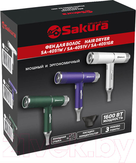 Изображение товара Фен Sakura SA-4051GR (зеленый/серый)