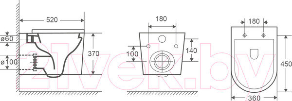 Изображение товара Унитаз подвесной с инсталляцией WeltWasser Amberg 497 + Nesenbach 004 GL-WT + Amberg RD-WT
