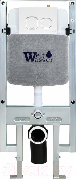 Изображение товара Унитаз подвесной с инсталляцией WeltWasser Amberg 497 ST + Nesenbach 004 GL-WT + Amberg RD-WT