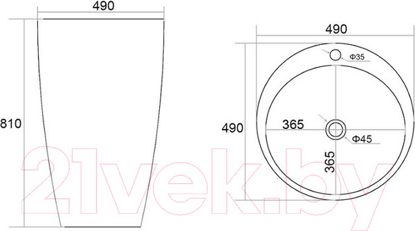 Изображение товара Умывальник WeltWasser Leerbach 4949 GL-WT