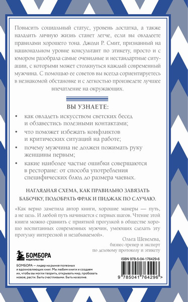 Изображение товара Книга Бомбора Этикет для современных мужчин. Главные правила (Смит Дж.)