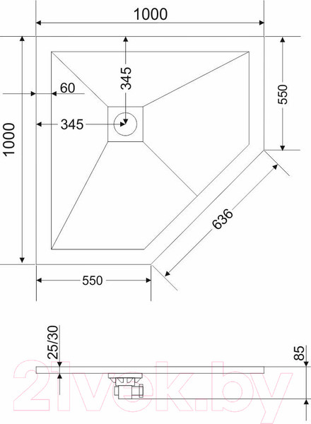 Изображение товара Душевой поддон Grossman Strong GR-S1100100D