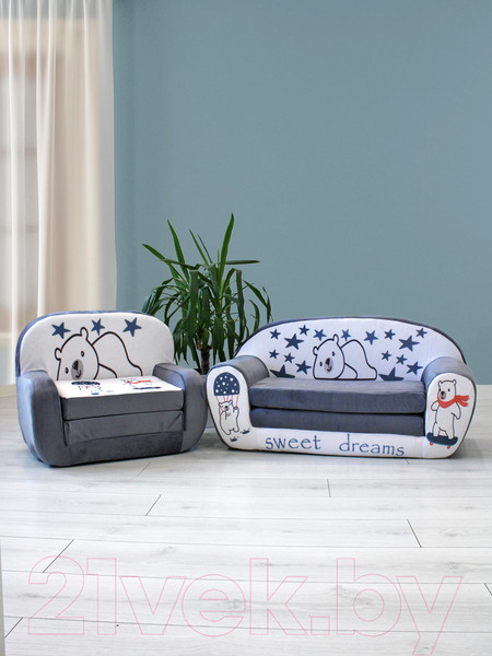 Изображение товара Кресло детское SunRain Классик Мишки (серый)