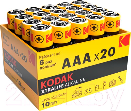 Изображение товара Комплект батареек Kodak LR03-20 bulk Xtralife Alkaline (20шт)