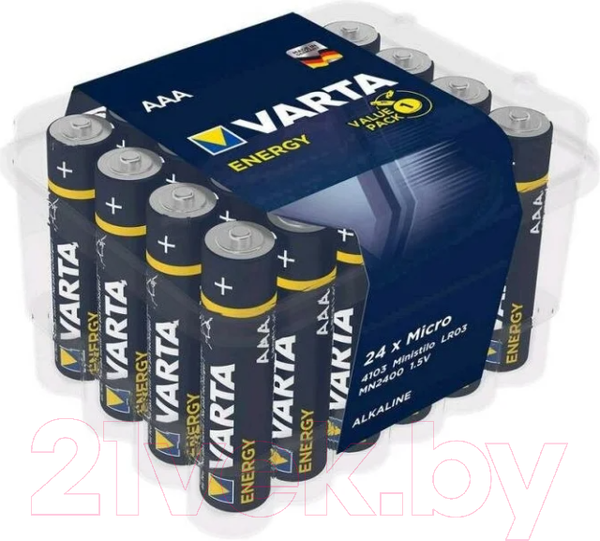 Изображение товара Комплект батареек Varta Energy LR03 AAA Alkaline / 4103 229 224 (24шт)