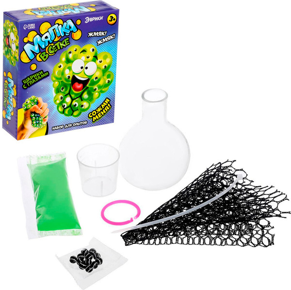 Изображение товара Набор для создания слайма Эврики Мялка в сетке с глазками / 4051776