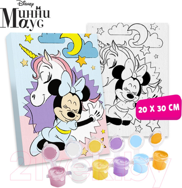 Изображение товара Картина по номерам Disney Самой красивой Минни Маус и единорог / 4825304