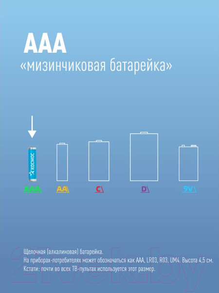 Изображение товара Комплект батареек Космос LR03 20BOX / KOCLR0320BOX (20шт)