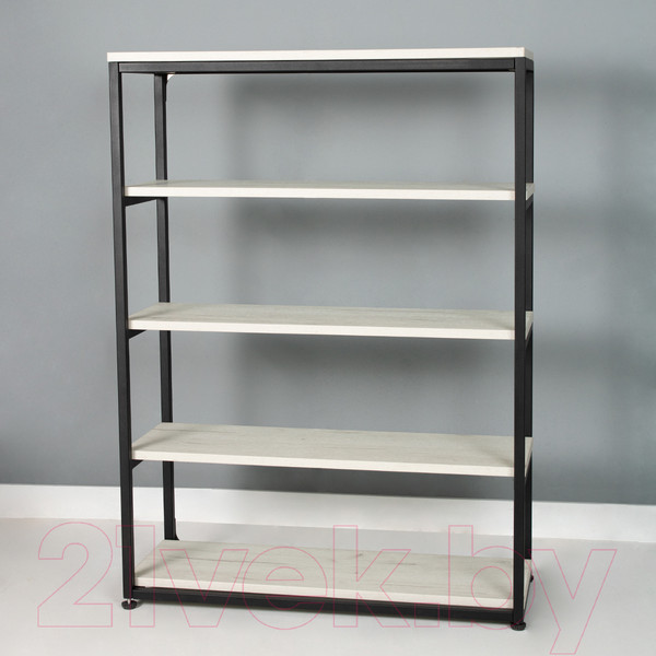 Изображение товара Стеллаж Millwood Лофт CH-5 110x30x110 (дуб белый Craft/металл черный)