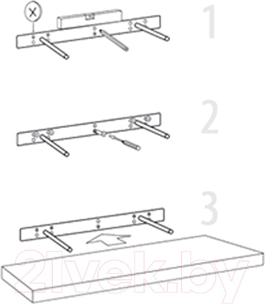 Изображение товара Полка Millwood Скрытого монтажа 80x24 (дуб табачный Craft)