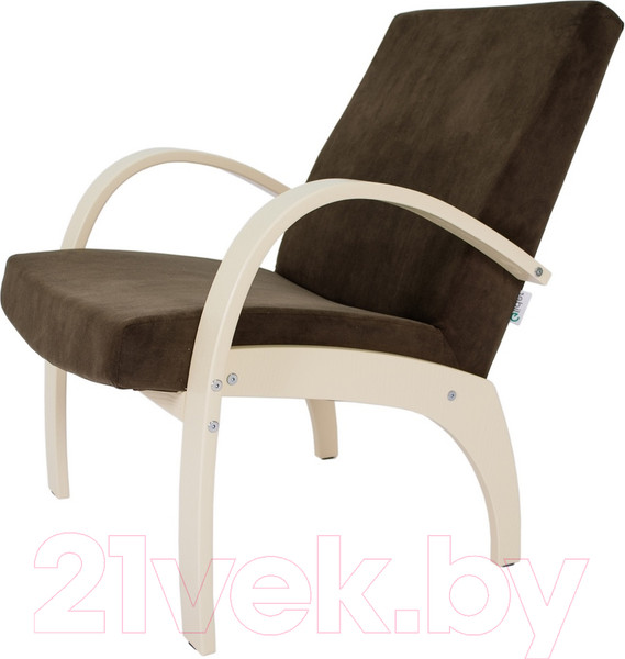 Изображение товара Кресло мягкое Мебелик Денди шпон (ультра шоколад/дуб шампань)