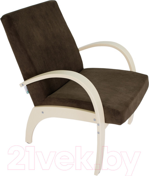 Изображение товара Кресло мягкое Мебелик Денди шпон (ультра шоколад/дуб шампань)