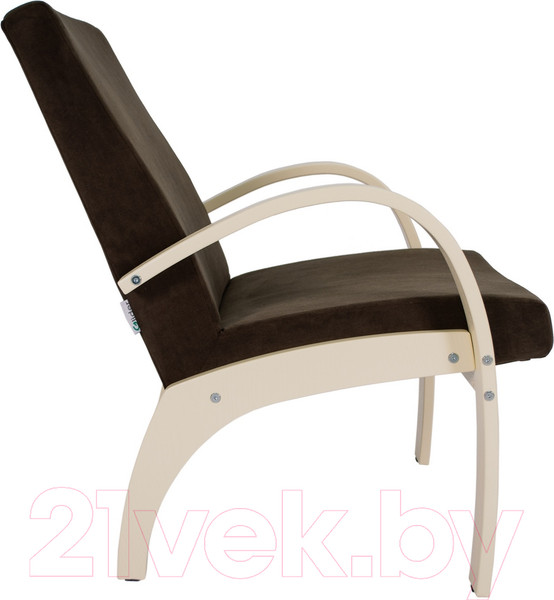 Изображение товара Кресло мягкое Мебелик Денди шпон (ультра шоколад/дуб шампань)