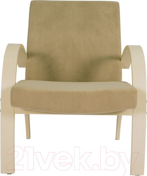 Изображение товара Кресло мягкое Мебелик Денди шпон (ультра санд/дуб шампань)