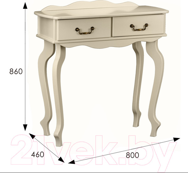 Изображение товара Консольный столик Мебелик Берже 21 (слоновая кость)