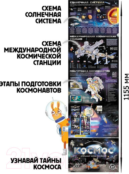 Изображение товара Развивающий плакат Malamalama С окошками. Космос