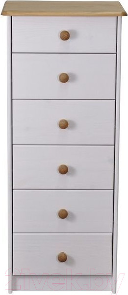 Изображение товара Комод Dipriz 2153 Ром 6 ящиков Д.20035.1 (белый воск/антик)