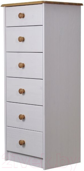 Изображение товара Комод Dipriz 2153 Ром 6 ящиков Д.20035.1 (белый воск/антик)