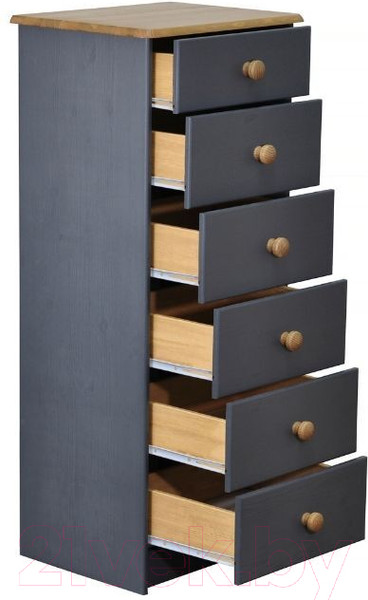 Изображение товара Комод Dipriz 2153 Ром 6 ящиков Д.20035.3 (серый воск/антик)