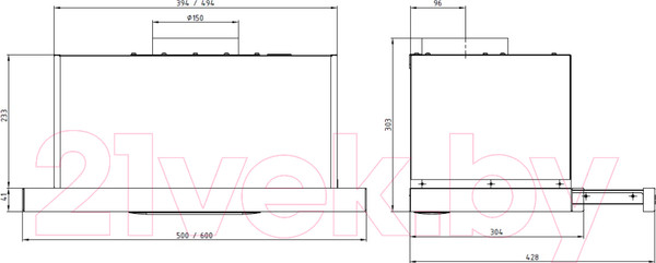 Изображение товара Вытяжка скрытая Elikor Slide Glass 60П-1000 / 229461 (белый/белый)