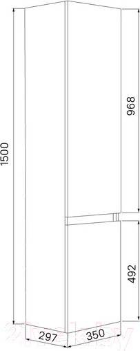 Изображение товара Шкаф-пенал для ванной IDDIS Zodiac ZOD35W0i97