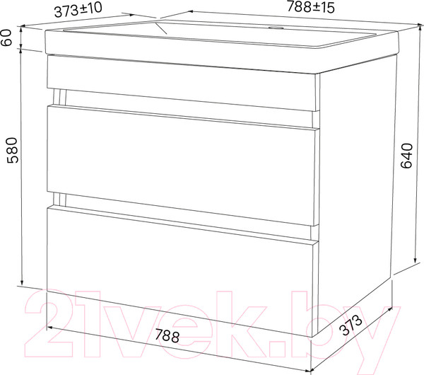 Изображение товара Тумба под умывальник IDDIS Zodiac ZOD8CB0i95 (подвесная)