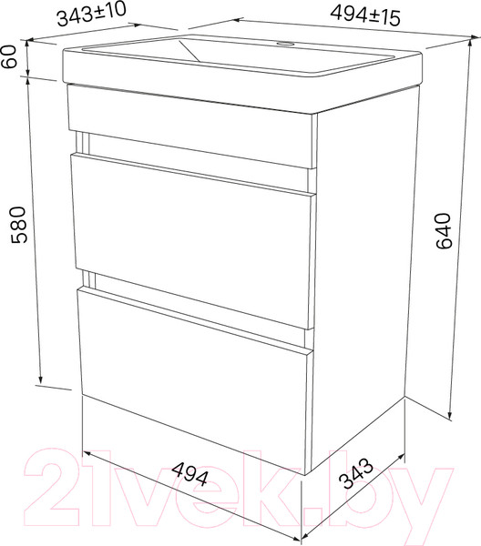 Изображение товара Тумба под умывальник IDDIS Zodiac ZOD5CB0i95 (подвесная)