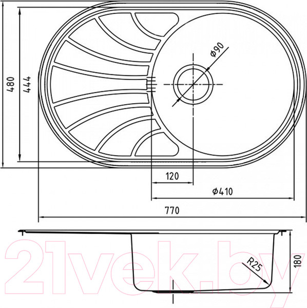 Изображение товара Мойка кухонная IDDIS Suno SUN77SDi77