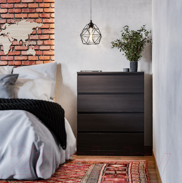Изображение товара Комод Mio Tesoro Варма 4 (шпон ясень, черный)