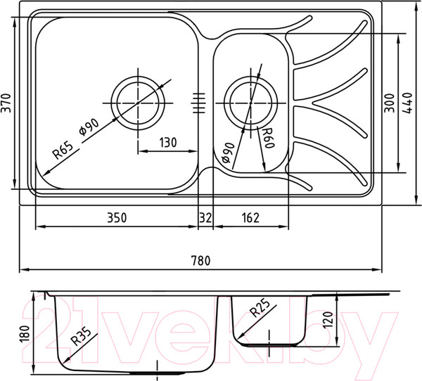 Изображение товара Мойка кухонная IDDIS Arro ARR78S1i77