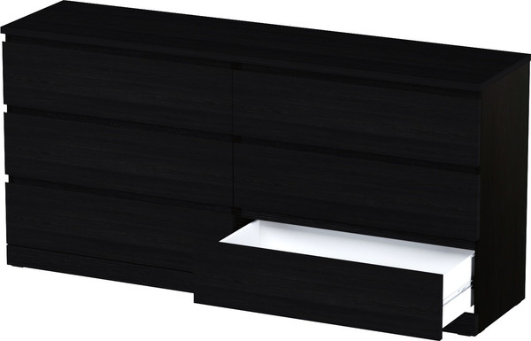 Изображение товара Комод Mio Tesoro Варма 6Д (шпон ясень, черный)