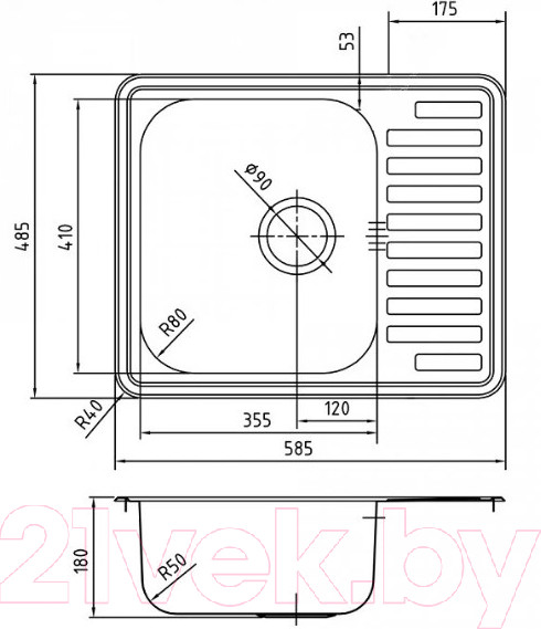 Изображение товара Мойка кухонная IDDIS Strit STR58PDi77