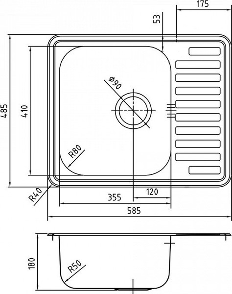 Изображение товара Мойка кухонная IDDIS Strit STR58SDi77