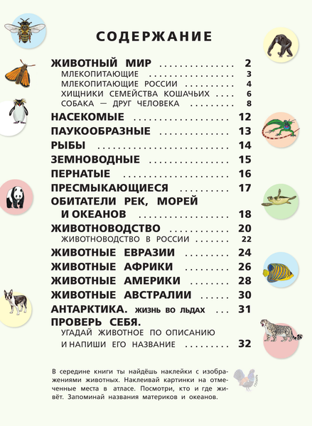 Изображение товара Энциклопедия АСТ Животные. Мой первый атлас с наклейками