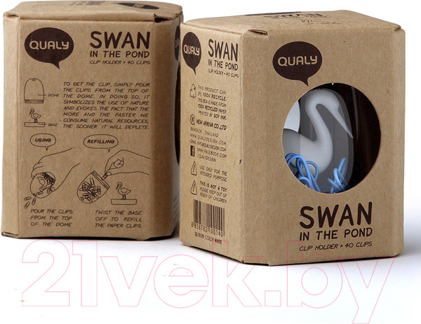 Изображение товара Подставка настольная Qualy Swan In The Pond QL10129-WH