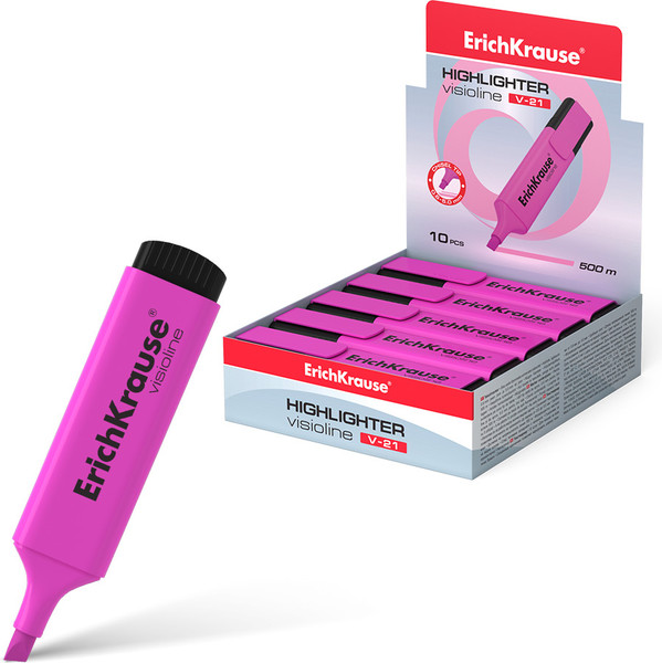 Изображение товара Текстовыделитель Erich Krause Visioline V-21 / 56912 (розовый)