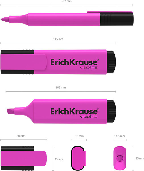 Изображение товара Текстовыделитель Erich Krause Visioline V-21 / 56912 (розовый)