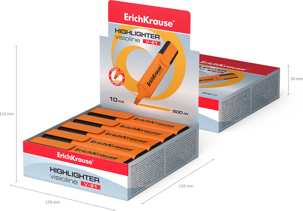 Изображение товара Текстовыделитель Erich Krause Visioline V-21 / 56913 (оранжевый)