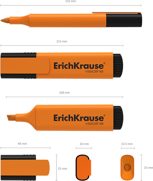 Изображение товара Текстовыделитель Erich Krause Visioline V-21 / 56913 (оранжевый)