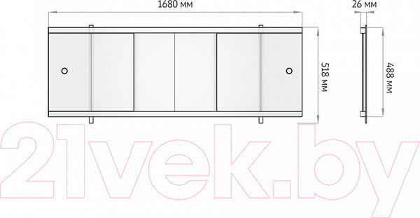 Изображение товара Экран для ванны Alavann Оптима 170 НП (кантри)