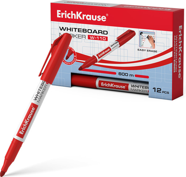 Изображение товара Маркер для доски Erich Krause W-110 / 56917 (красный)